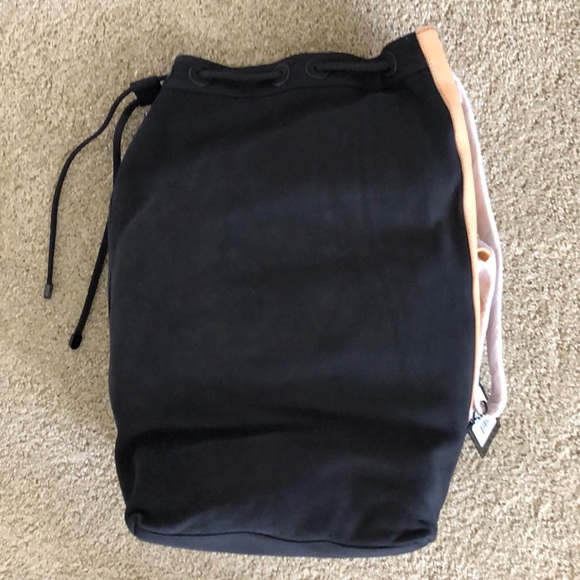 L.A.M.B Suede and Leather ELKE Bucket Bag Black - Picture 4 of 8